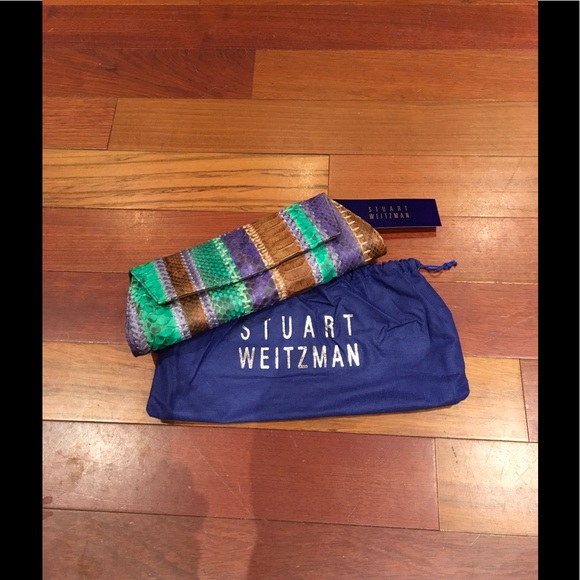 Stuart Weitzman Mayan Serape Python Clutch - Picture 1 of 5